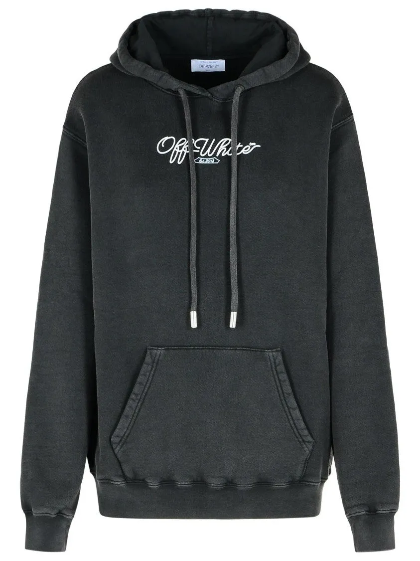 'Arrow' Black Cotton Sweatshirt