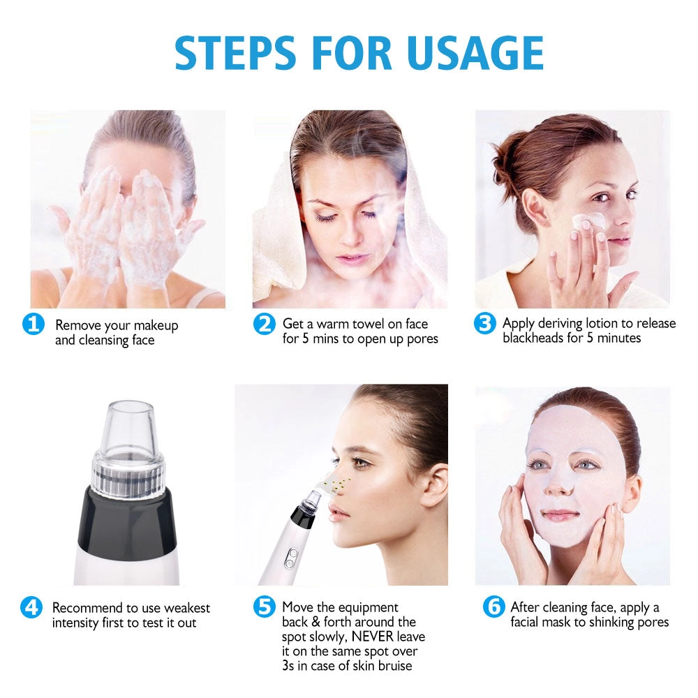 Blackhead Vacuum Suction Pore Vacuum Cleaner Facial Blackhead Acne Removal Tools 3 Colors Light Photon Rejuvenation Skin Care