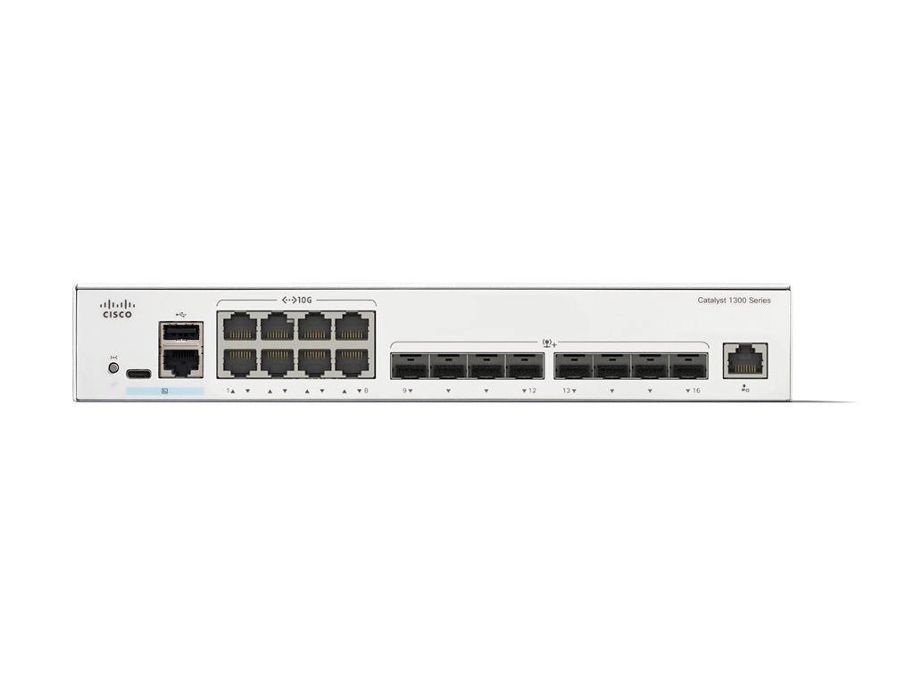 Cisco Catalyst 1300-16XTS - Switch - L3 - smart - 8 x 10GBase-T   8 x 10 Gigabit SFP  - rack-mountable C1300-16XTS