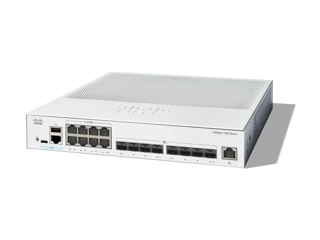 Cisco Catalyst 1300-16XTS - Switch - L3 - smart - 8 x 10GBase-T   8 x 10 Gigabit SFP  - rack-mountable C1300-16XTS