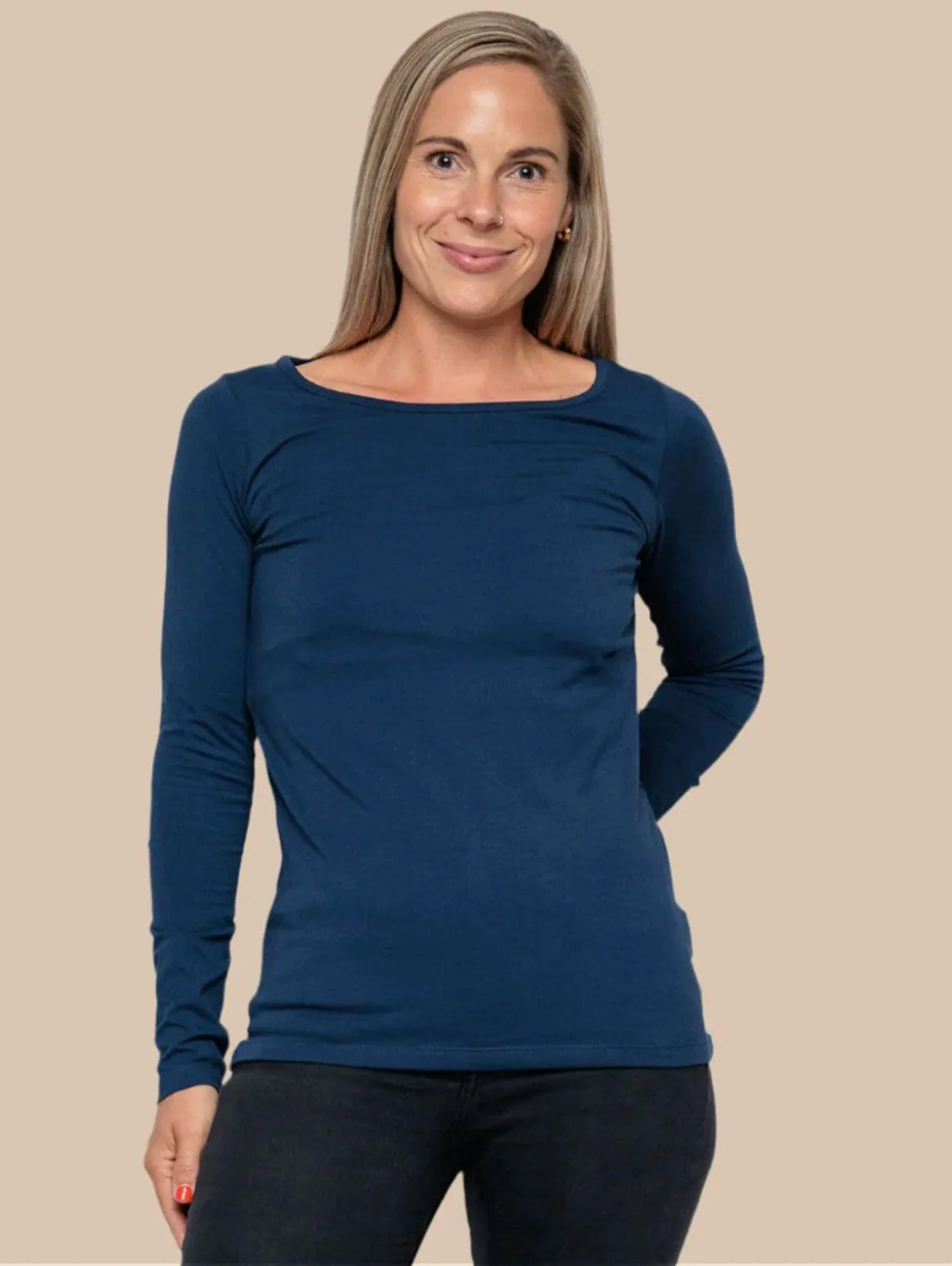 Cotton Long Sleeve | Navy
