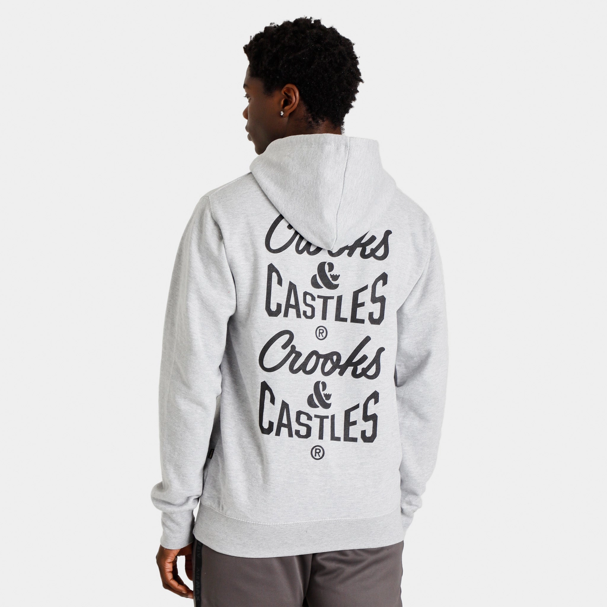 Crooks & Castles Reverse Core Logo Pullover Hoodie / Heather Grey