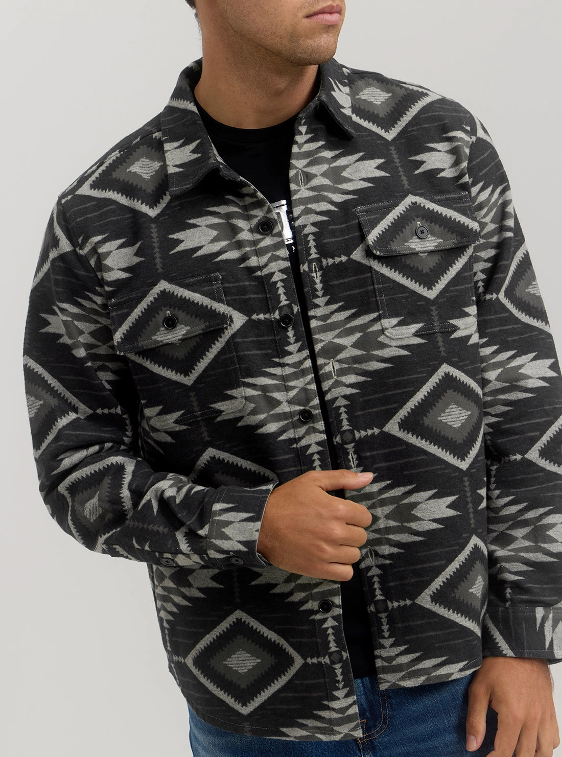 Dark Grey Southwest Long Sleeve Shirt