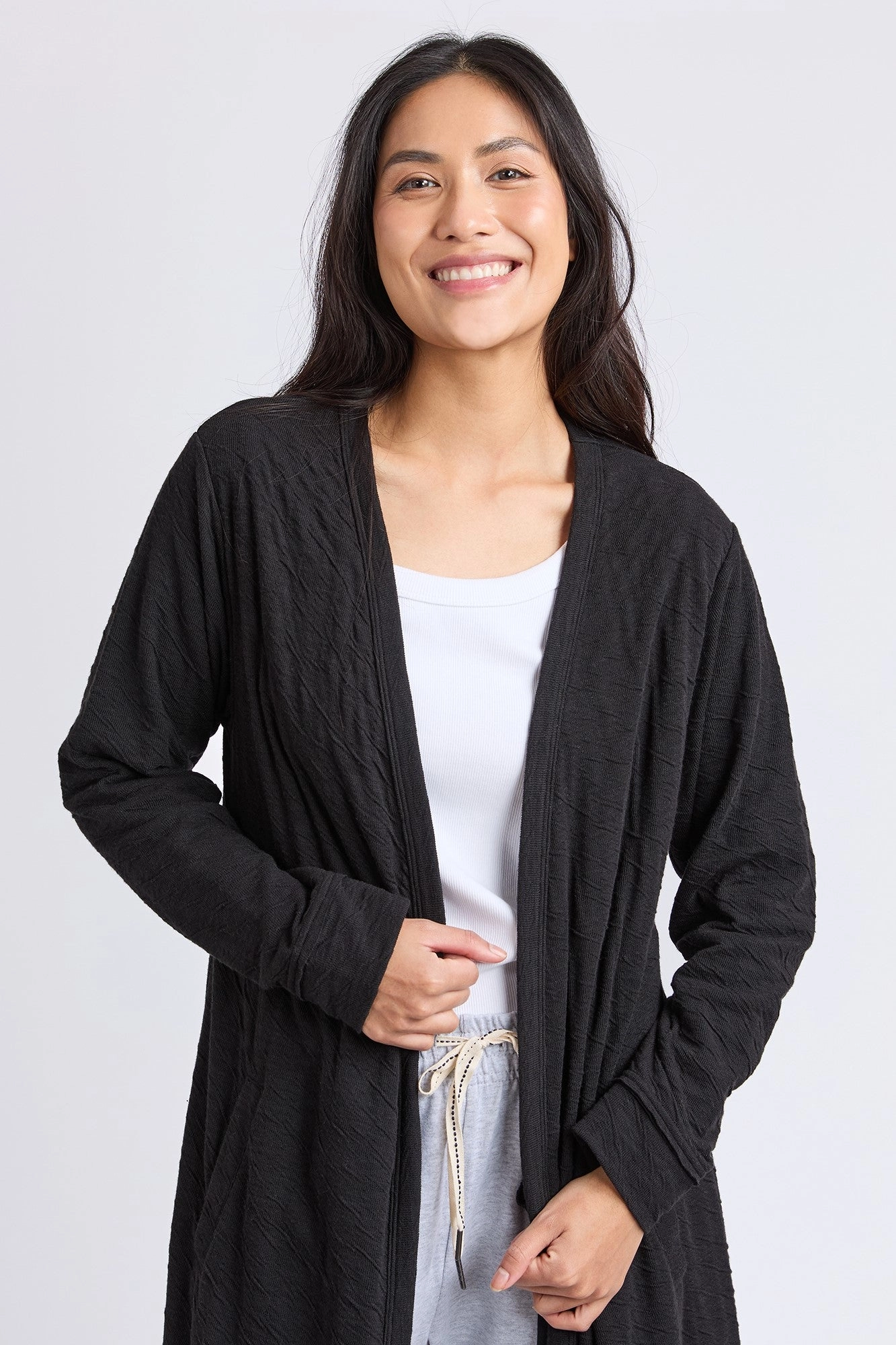 Elm Haven Jersey Cardi Black