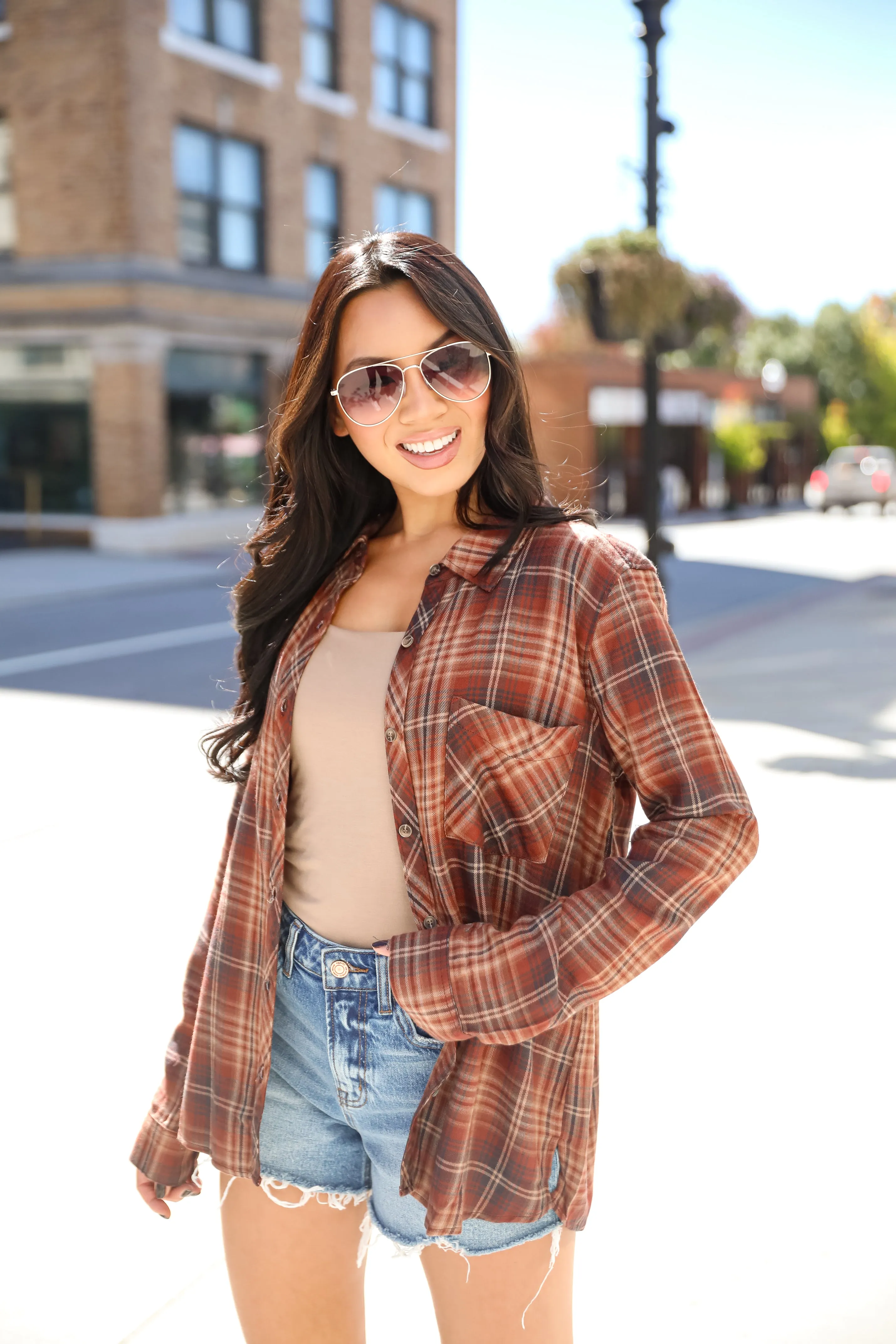 FINAL SALE - Exceptional Confidence Burgundy Plaid Flannel