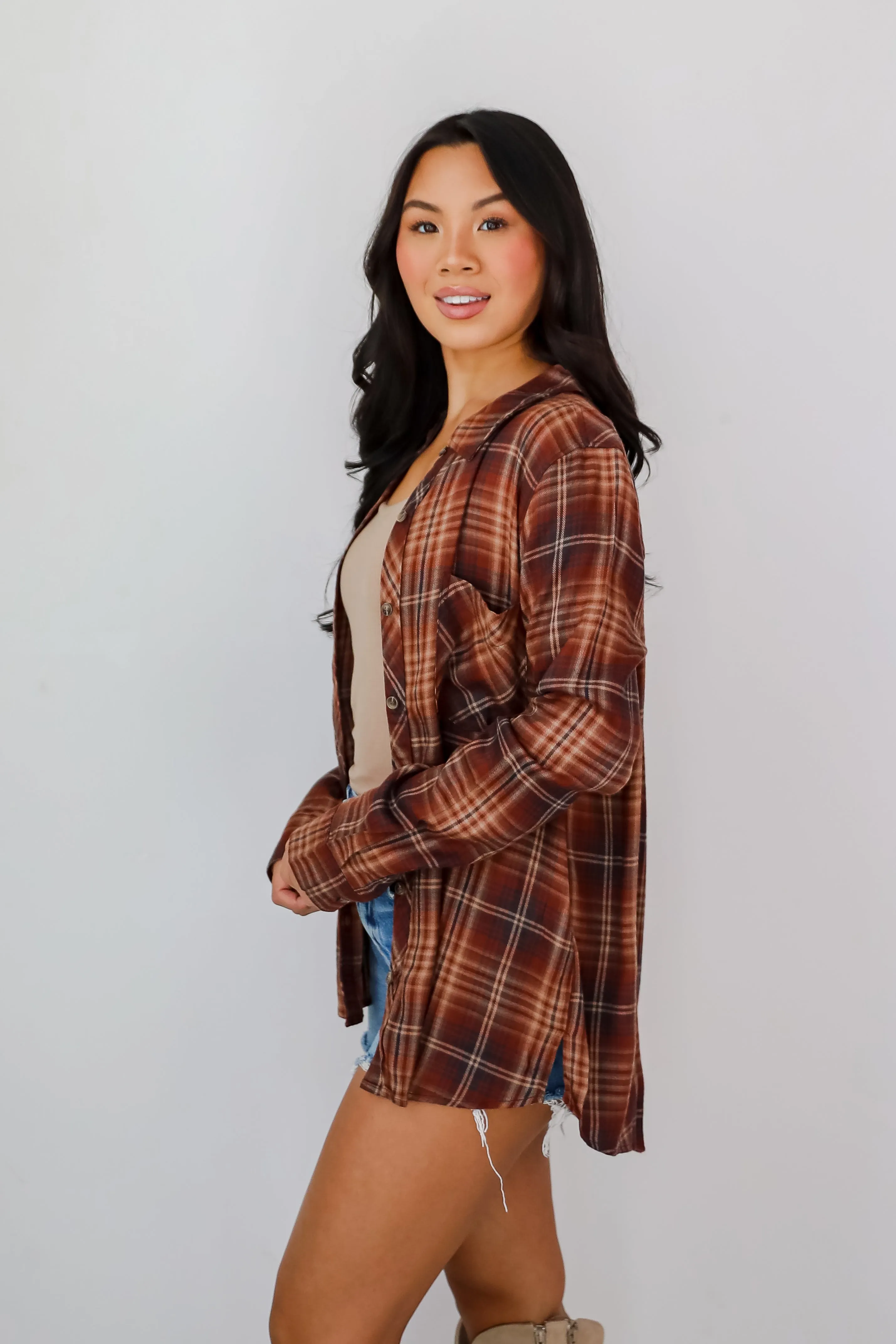 FINAL SALE - Exceptional Confidence Burgundy Plaid Flannel