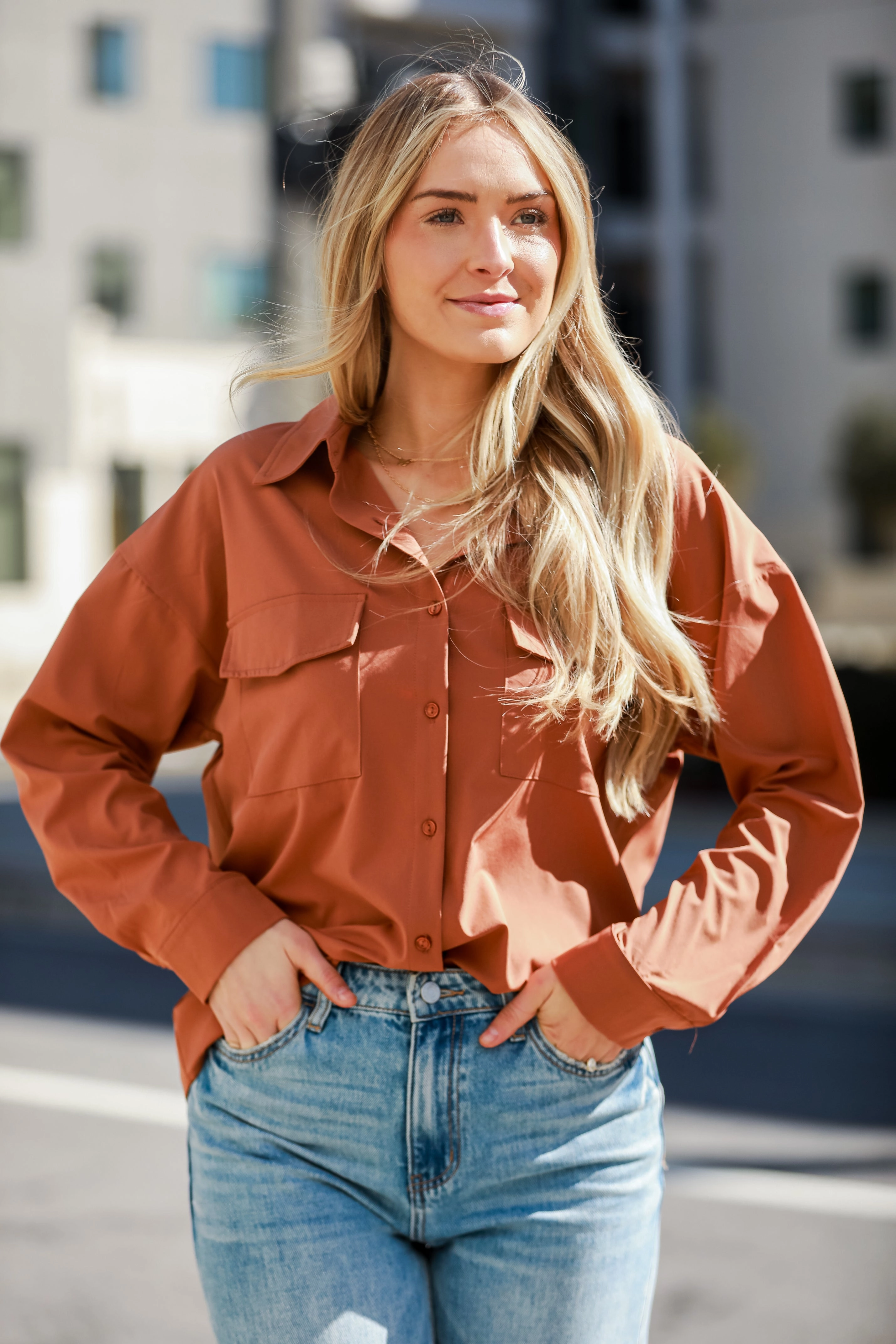 FINAL SALE - Remi Button-Up Blouse - DU DEAL