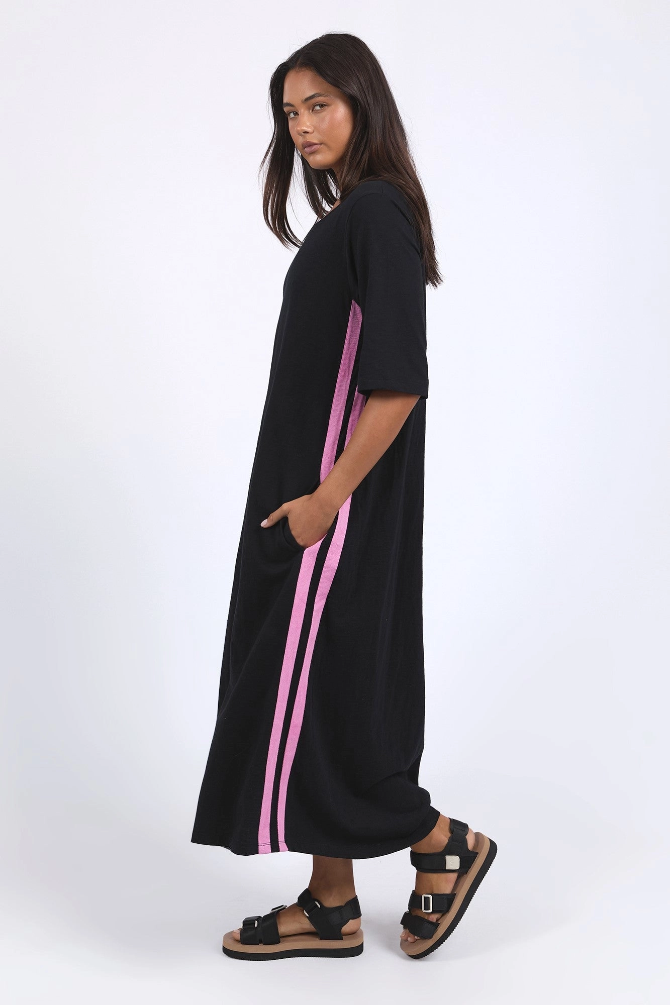 Foxwood Recovery 3/4 Sleeve Dress Black W/