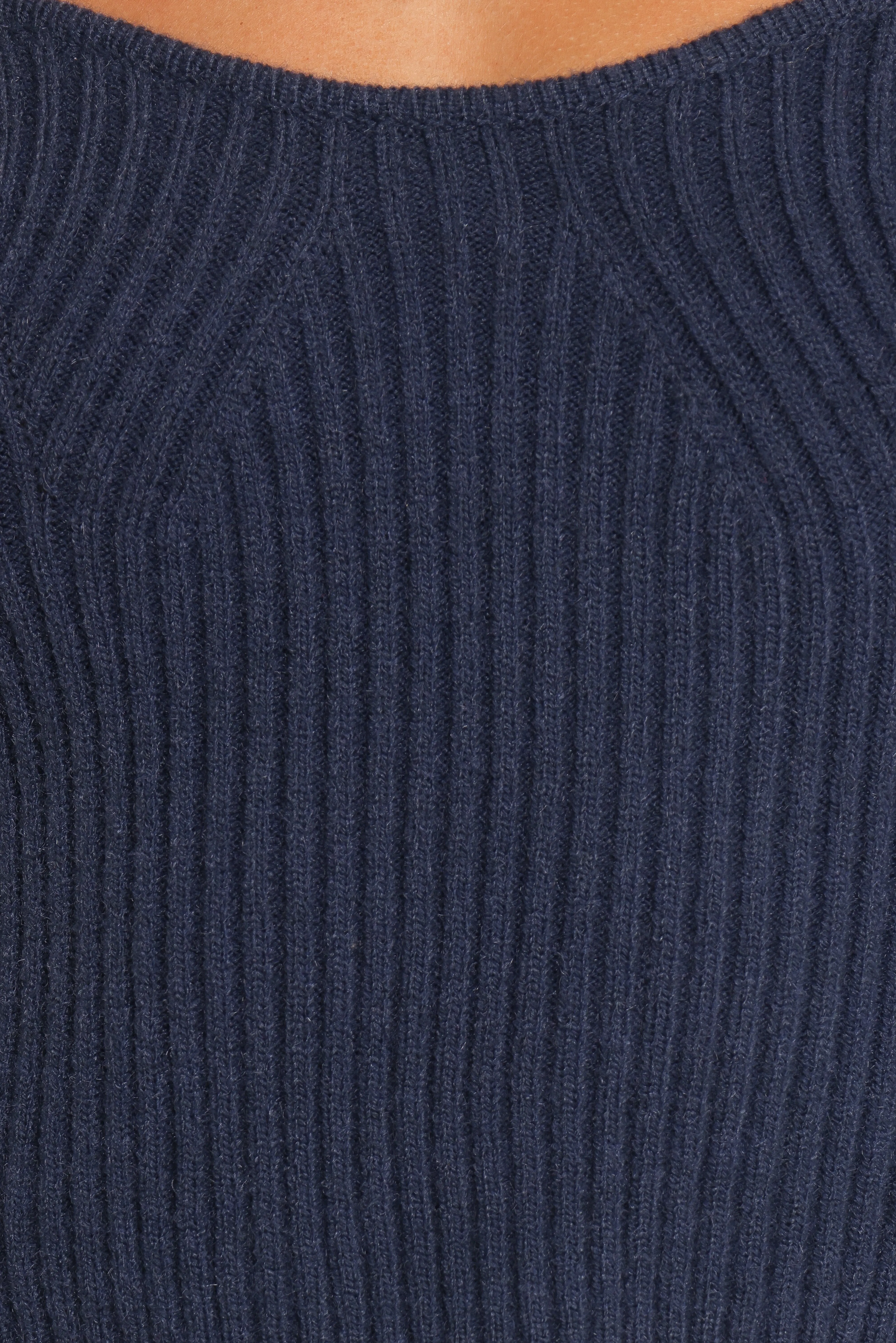 Gia Sweetheart Neck Bell Sleeve Knit Sweater - Navy