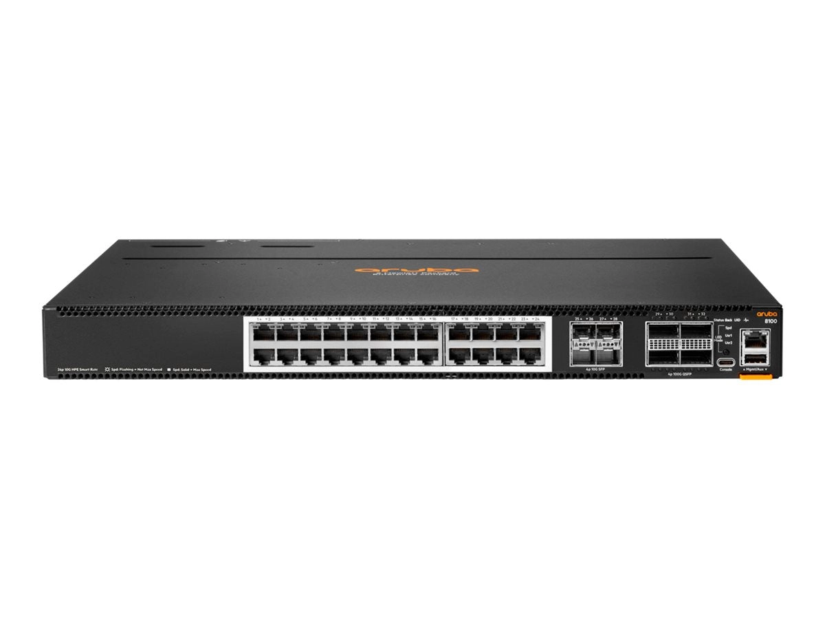 HPE Aruba Networking CX 8100 24x10GBase-T 4x10G SFP  4x40/100G QSFP28 Switch - Switch - L3 - managed - 24 x 100/1000/2.5G/5G/10GBase-T R9W88A#B2B