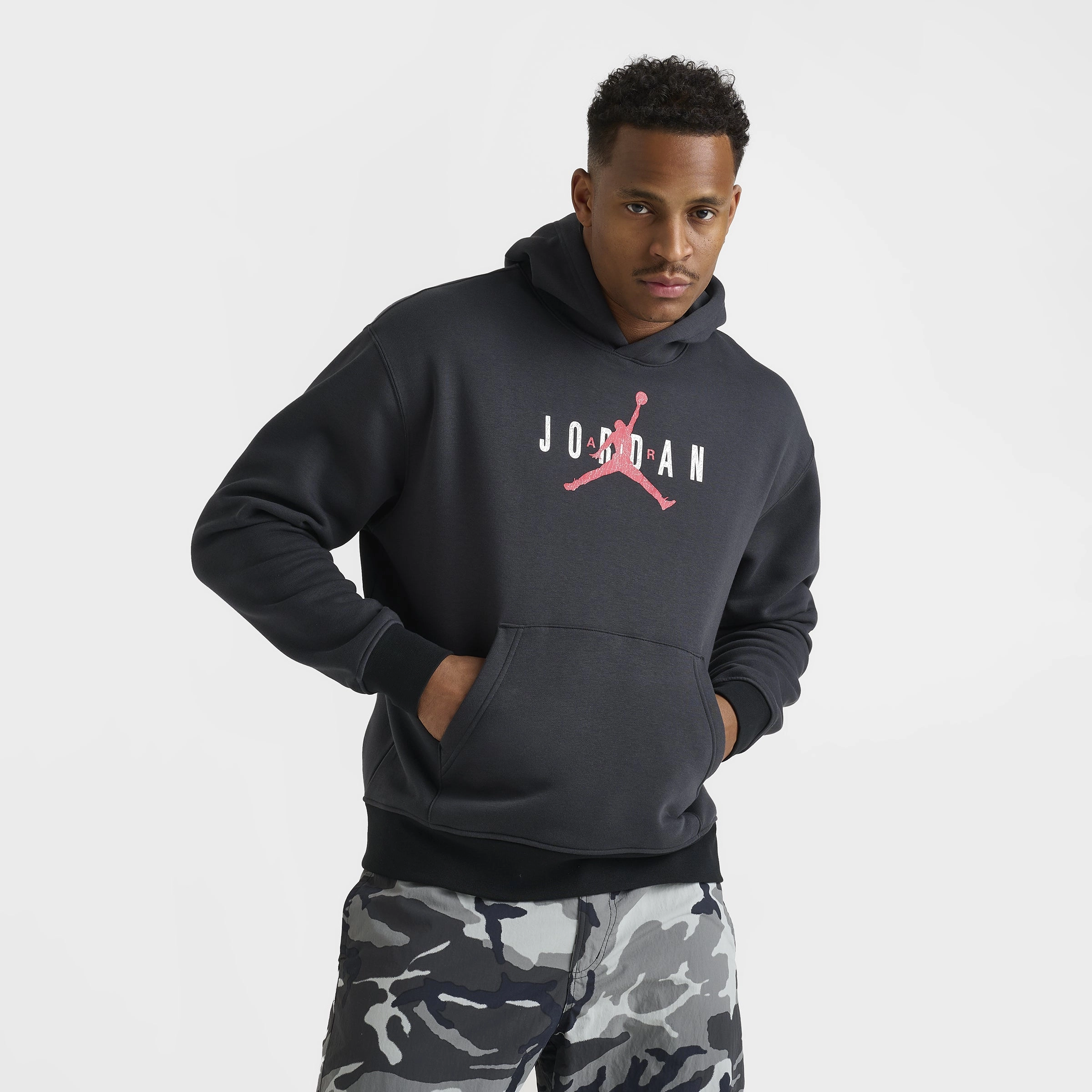 Jordan Brooklyn Gel Hoodie Off Noir / Gym Red