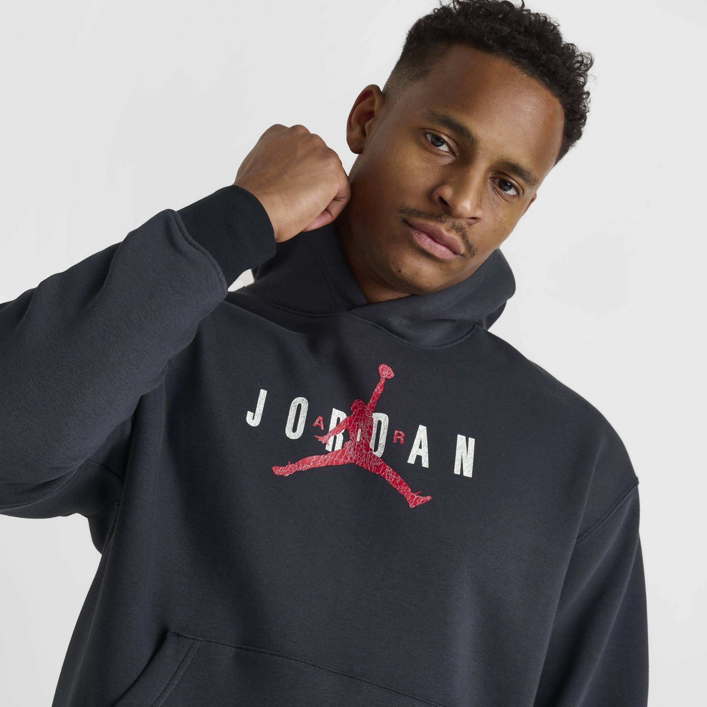 Jordan Brooklyn Gel Hoodie Off Noir / Gym Red