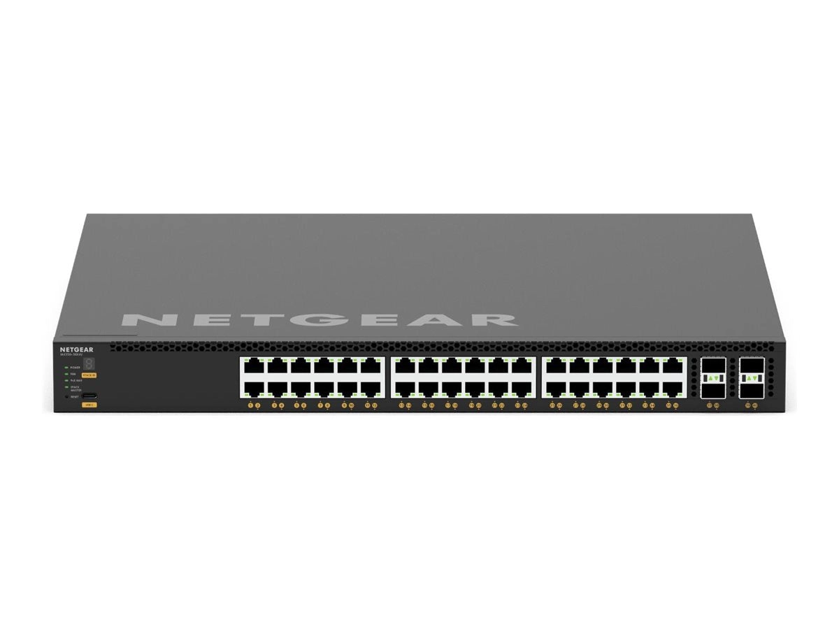 NETGEAR AV Line M4350-36X4V - Switch - L3 - managed - 36 x 100/1000/2.5G/5G/10GBase-T (PoE  )   4 x 1/10/25 Gigabit SFP28 - front XSM4340CV-100NES