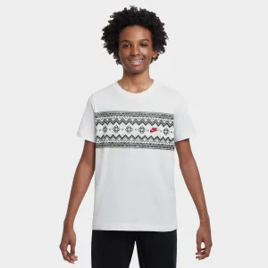 Nike Juniors' NSW Fair Isle T-Shirt / White