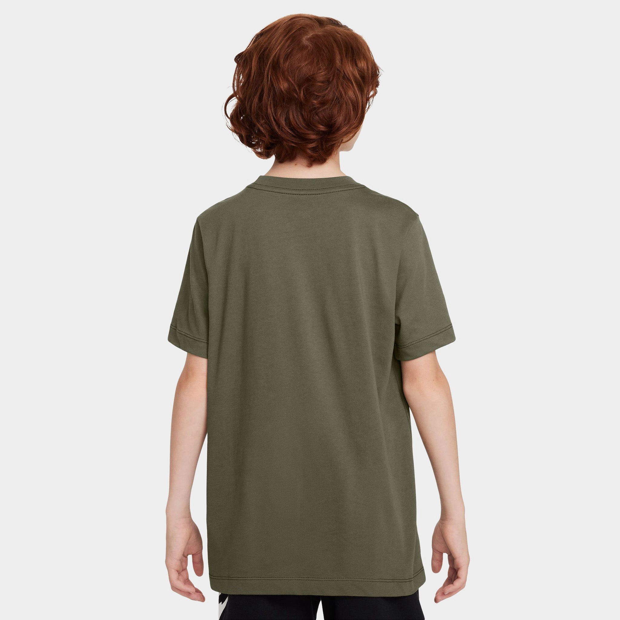 NIKE SPORTSWEAR JUNIORS' EMBROIDERED FUTURA T-SHIRT / MEDIUM OLIVE