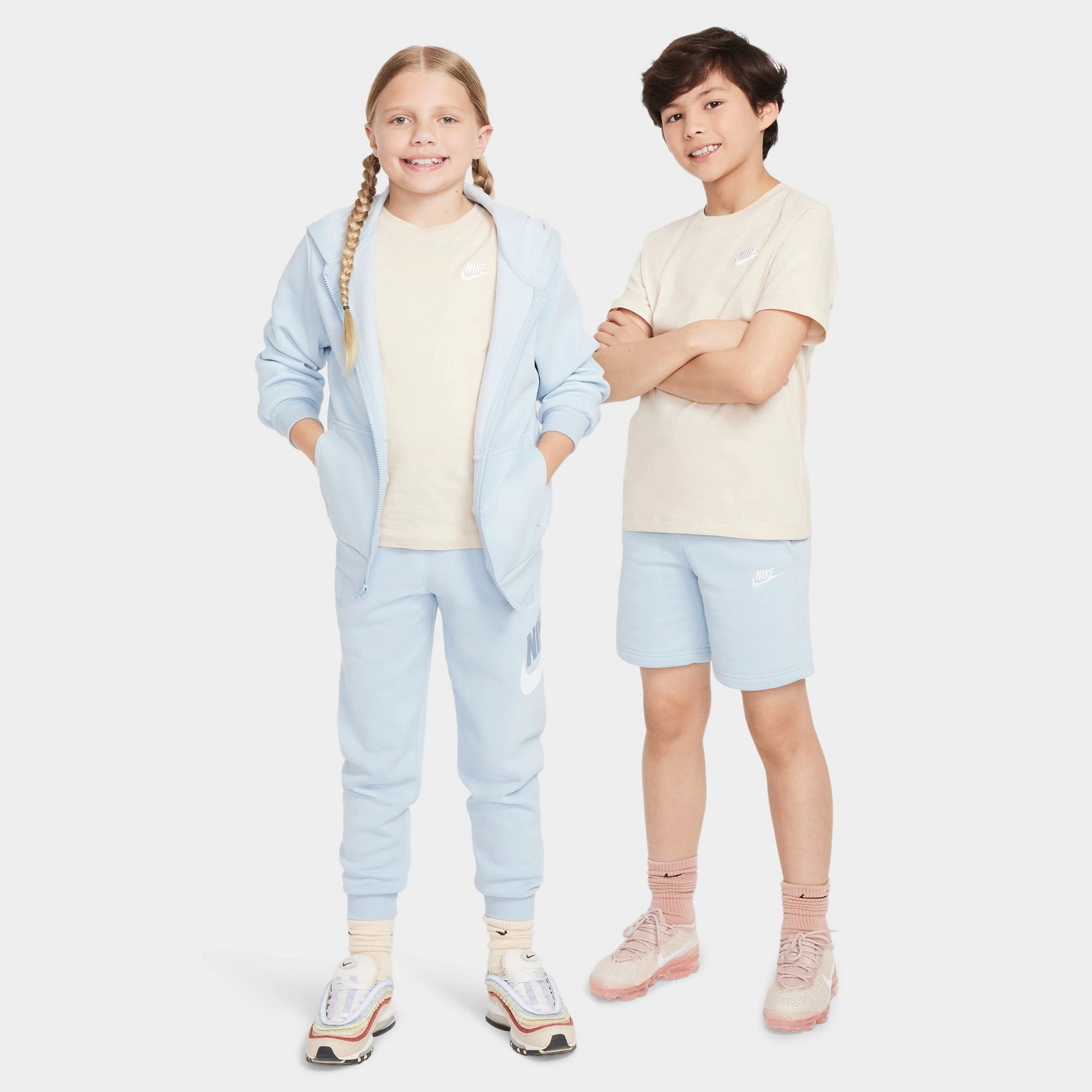 Nike Sportswear Juniors' Embroidered Futura T-Shirt / Sand Drift