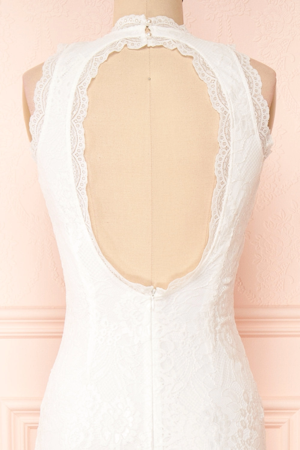 Patsy | White Lace Wedding Dress w/ Open-Back
