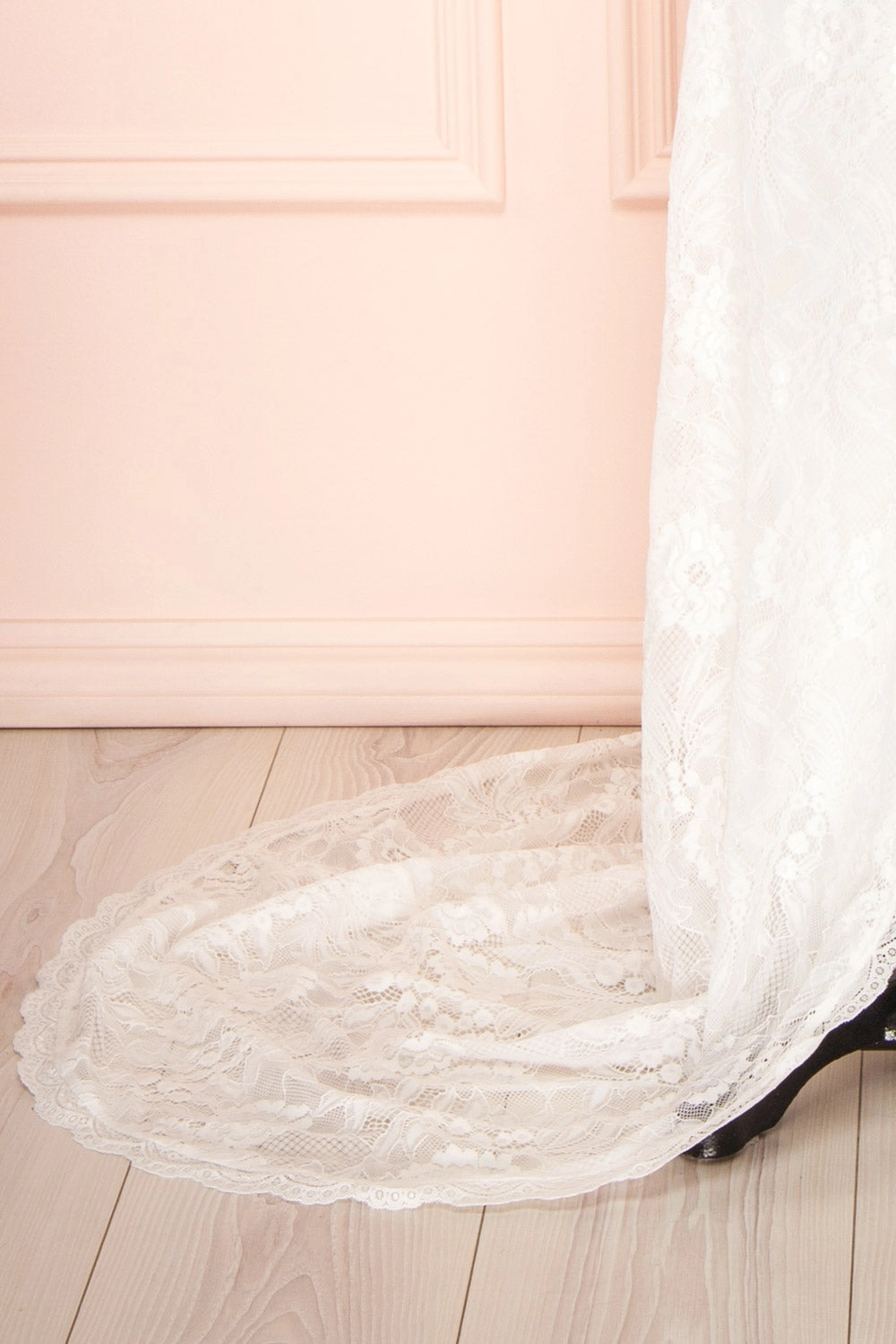 Patsy | White Lace Wedding Dress w/ Open-Back