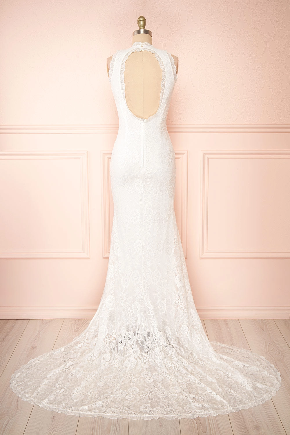 Patsy | White Lace Wedding Dress w/ Open-Back