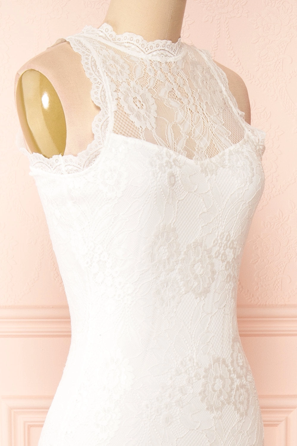 Patsy | White Lace Wedding Dress w/ Open-Back