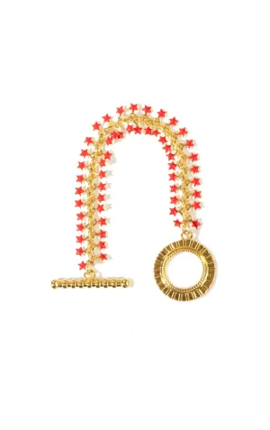 Red & Gold Stars Bracelet