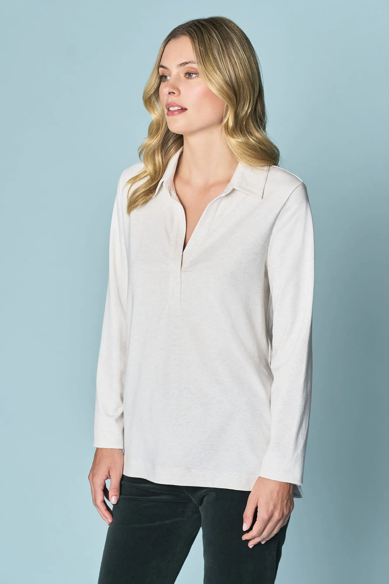 Relaxed Polo T-Shirt - Marshmallow Marle