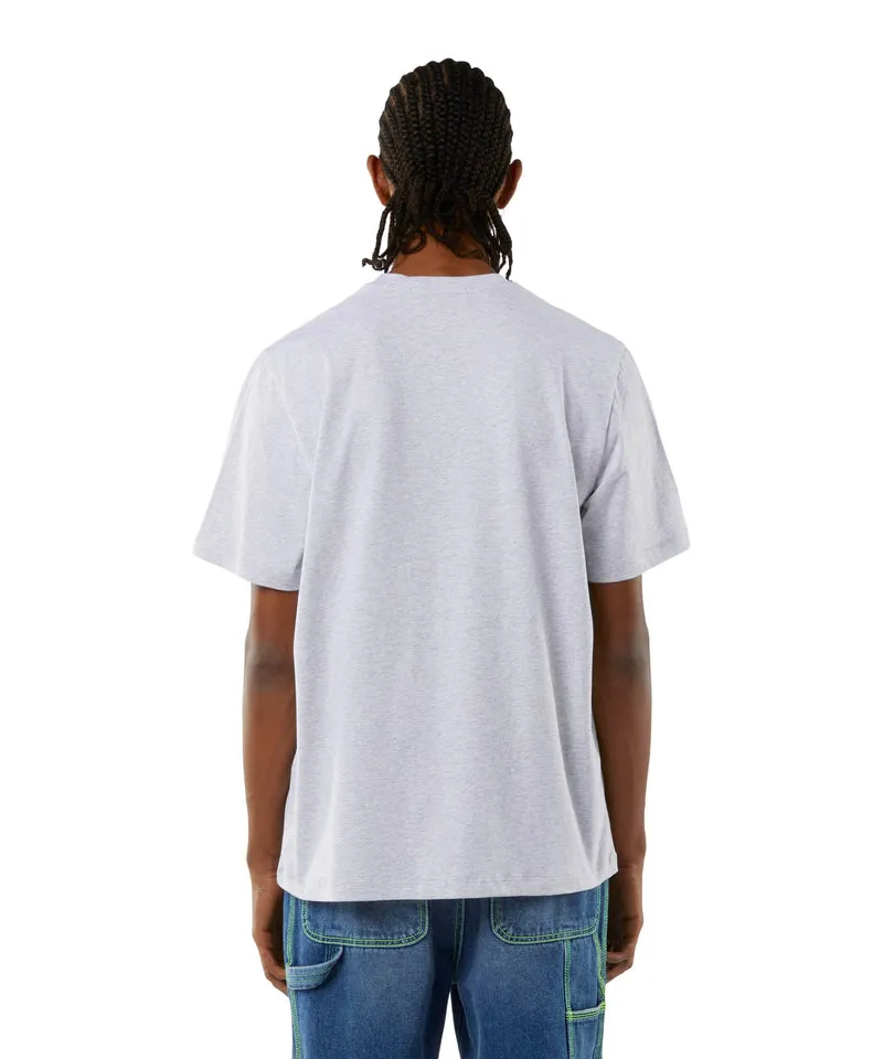 Round neck cotton T-shirt with micro logo Light Grey