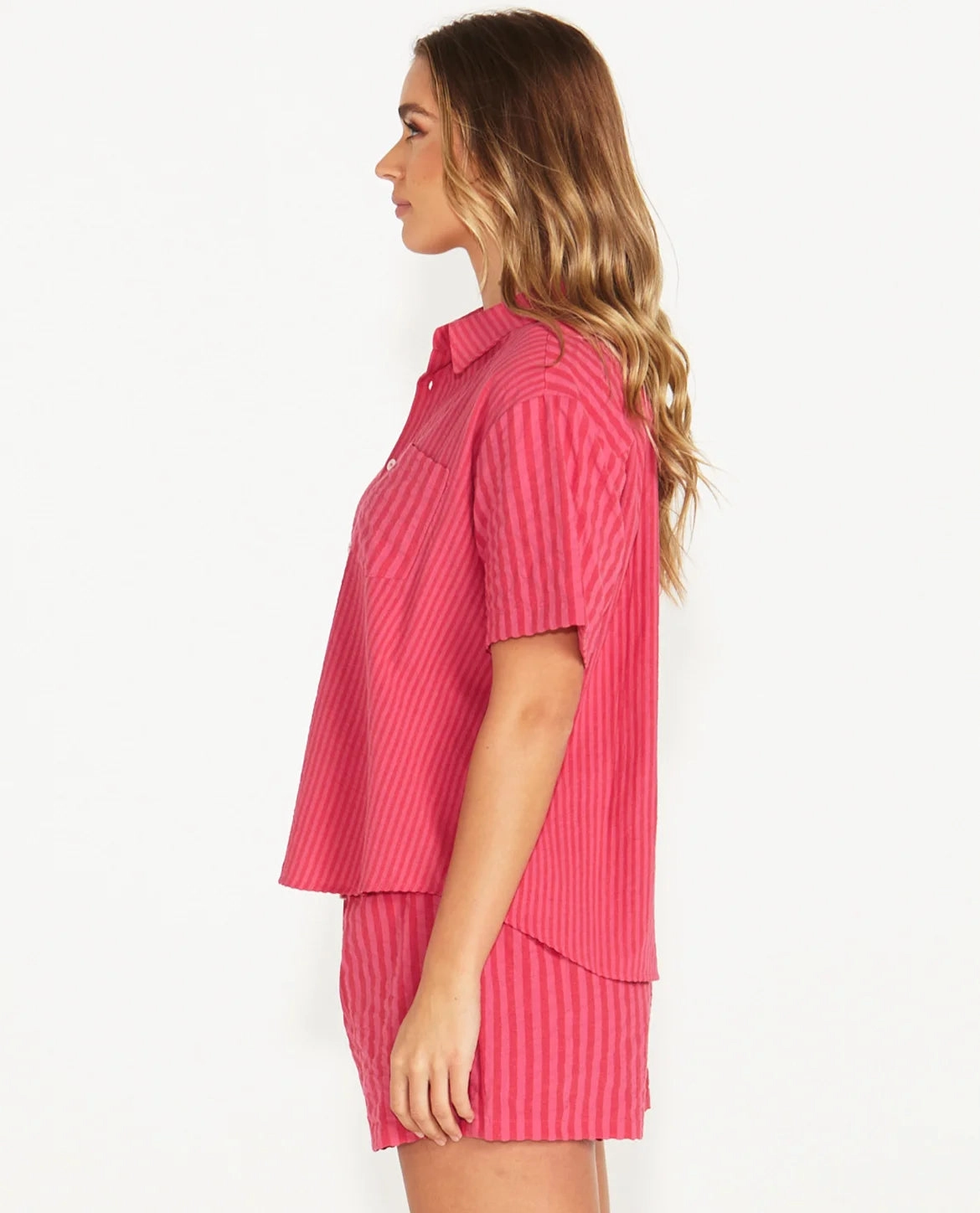 Sass Indie PJ Separates Set Pink Magenta