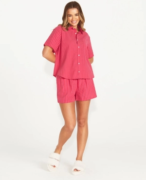 Sass Indie PJ Separates Set Pink Magenta