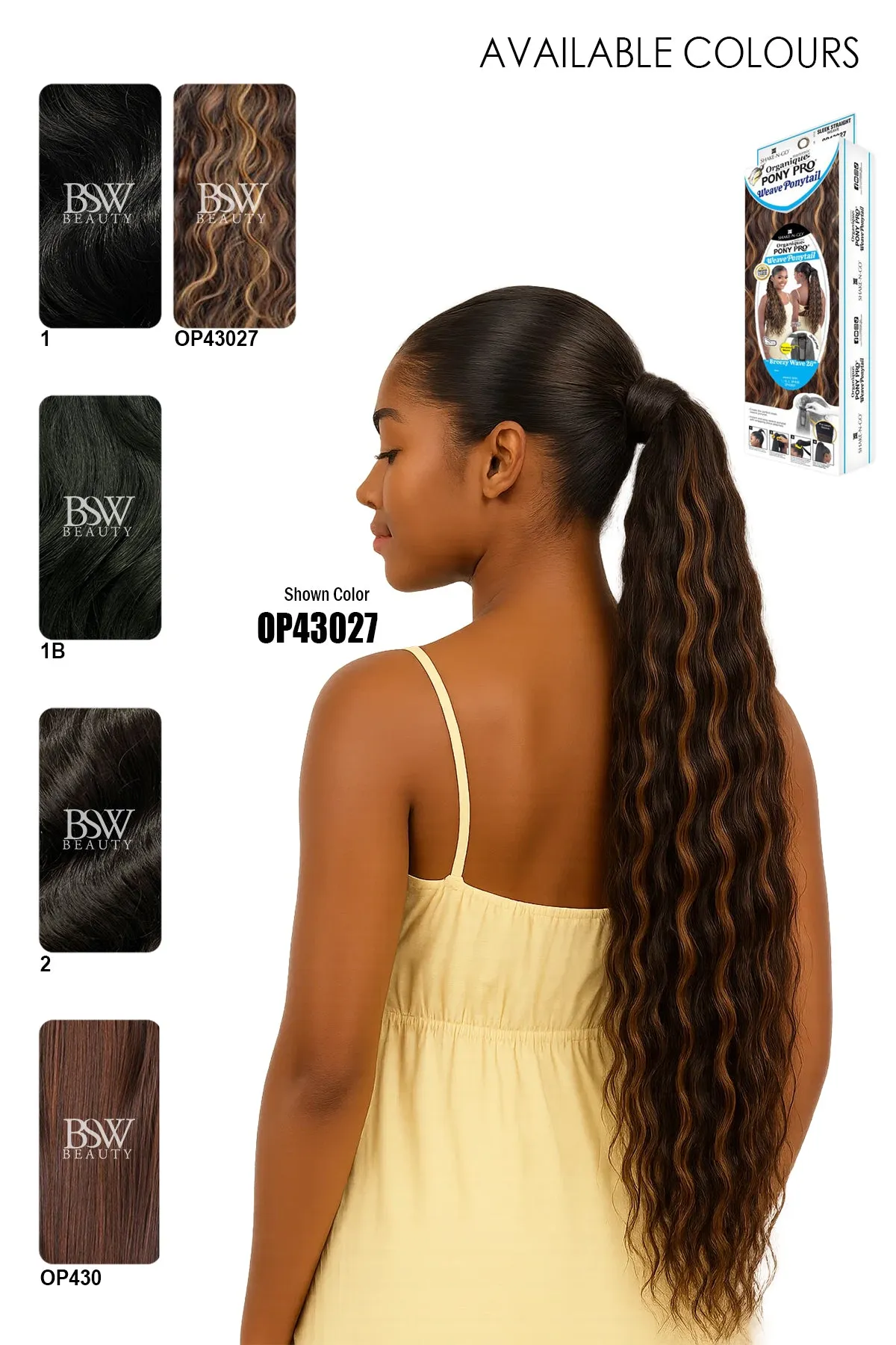 SHAKE N GO ORGANIQUE SECRET POCKET PONYPRO - BREEZY WAVE 26"