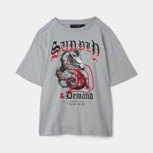 Supply & Demand Junior Boys' Dragon Tee High Rise / Chinese Red