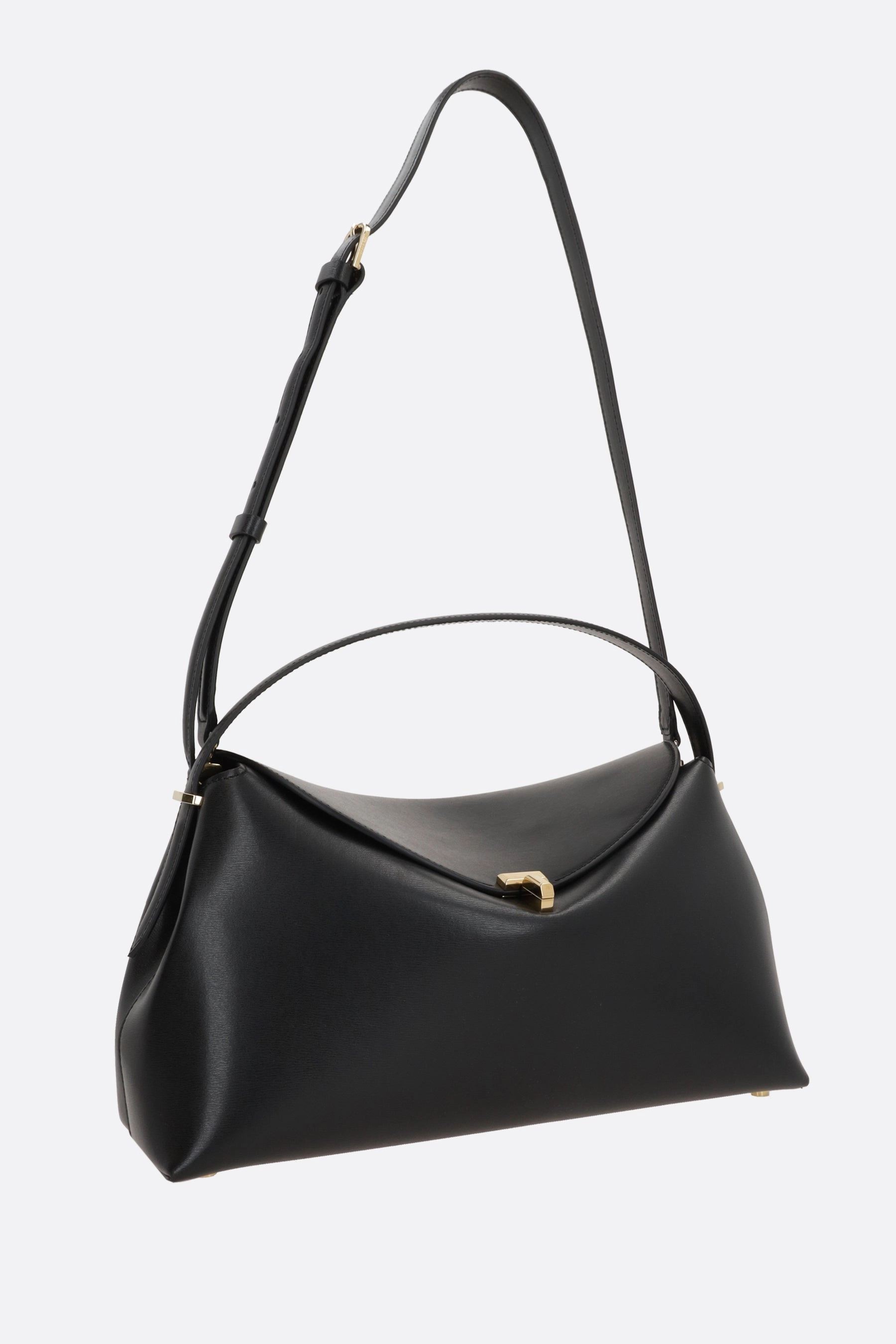T-Lock top handle bag in smooth leather
