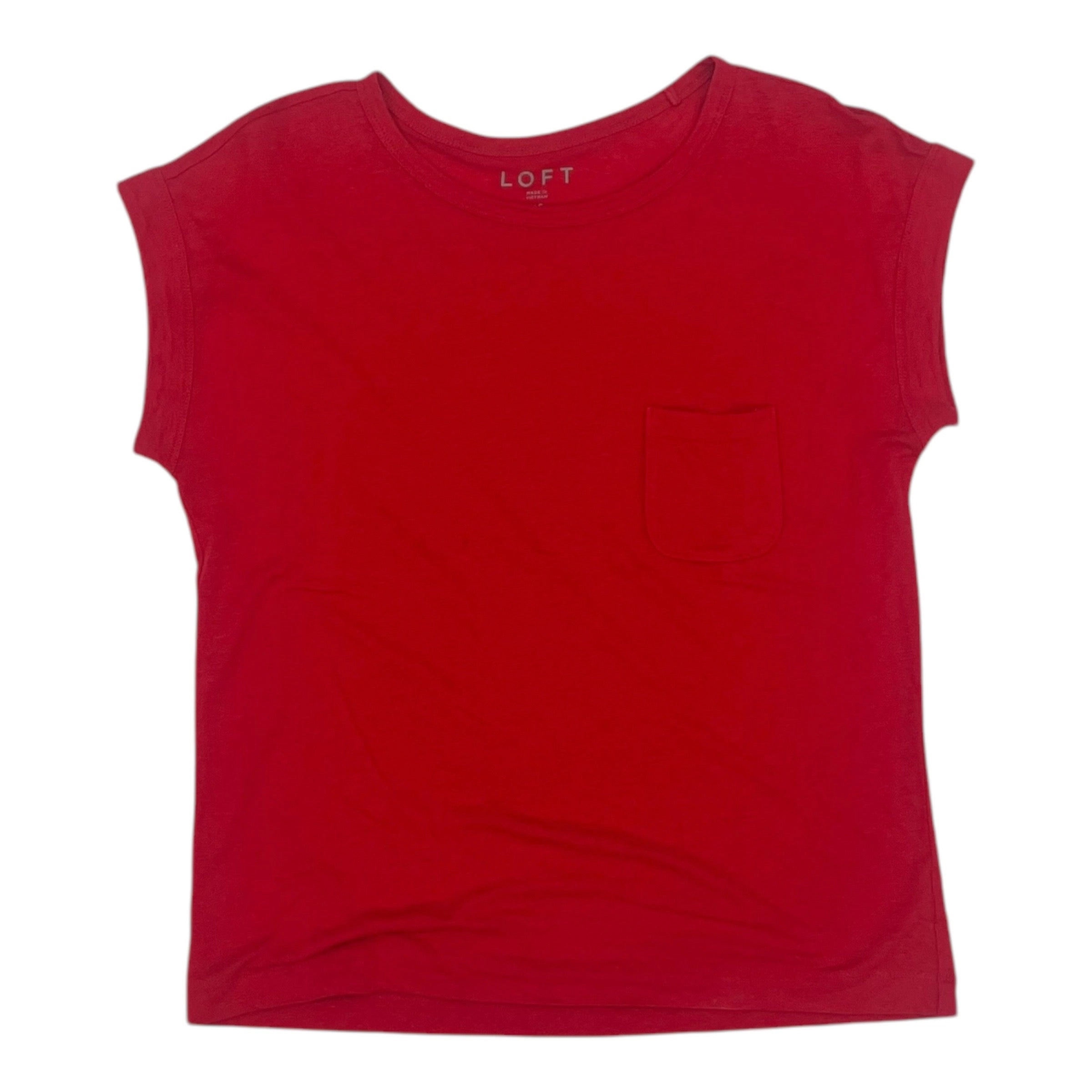 Top Ss Basic By Loft In Red, Size:Xs