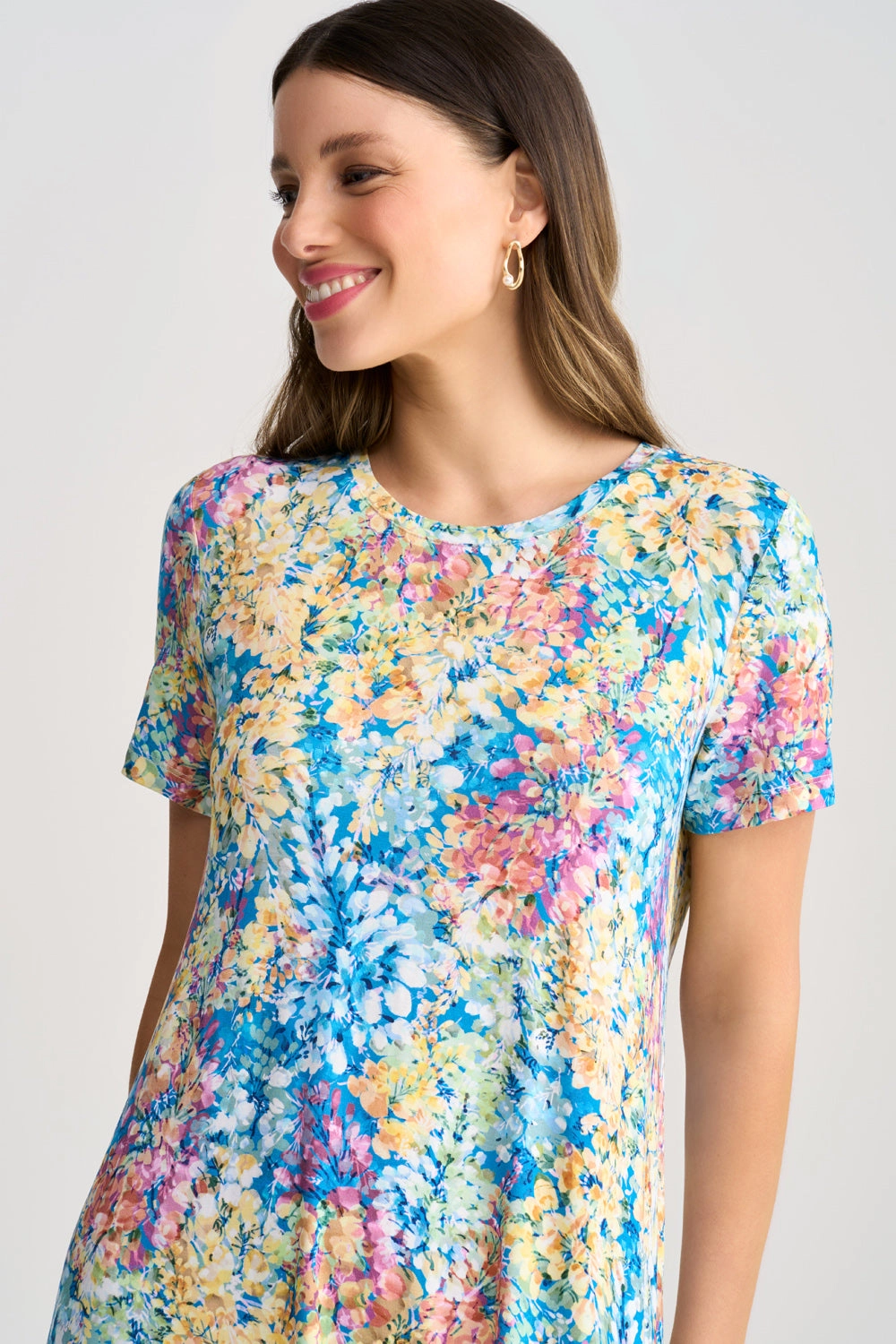 Trapeze Jersey Dress - Summer Floral Print
