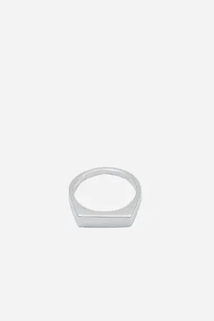 TYPE 002 Rectangle Narrow Signet Ring Sterling Silver (M)