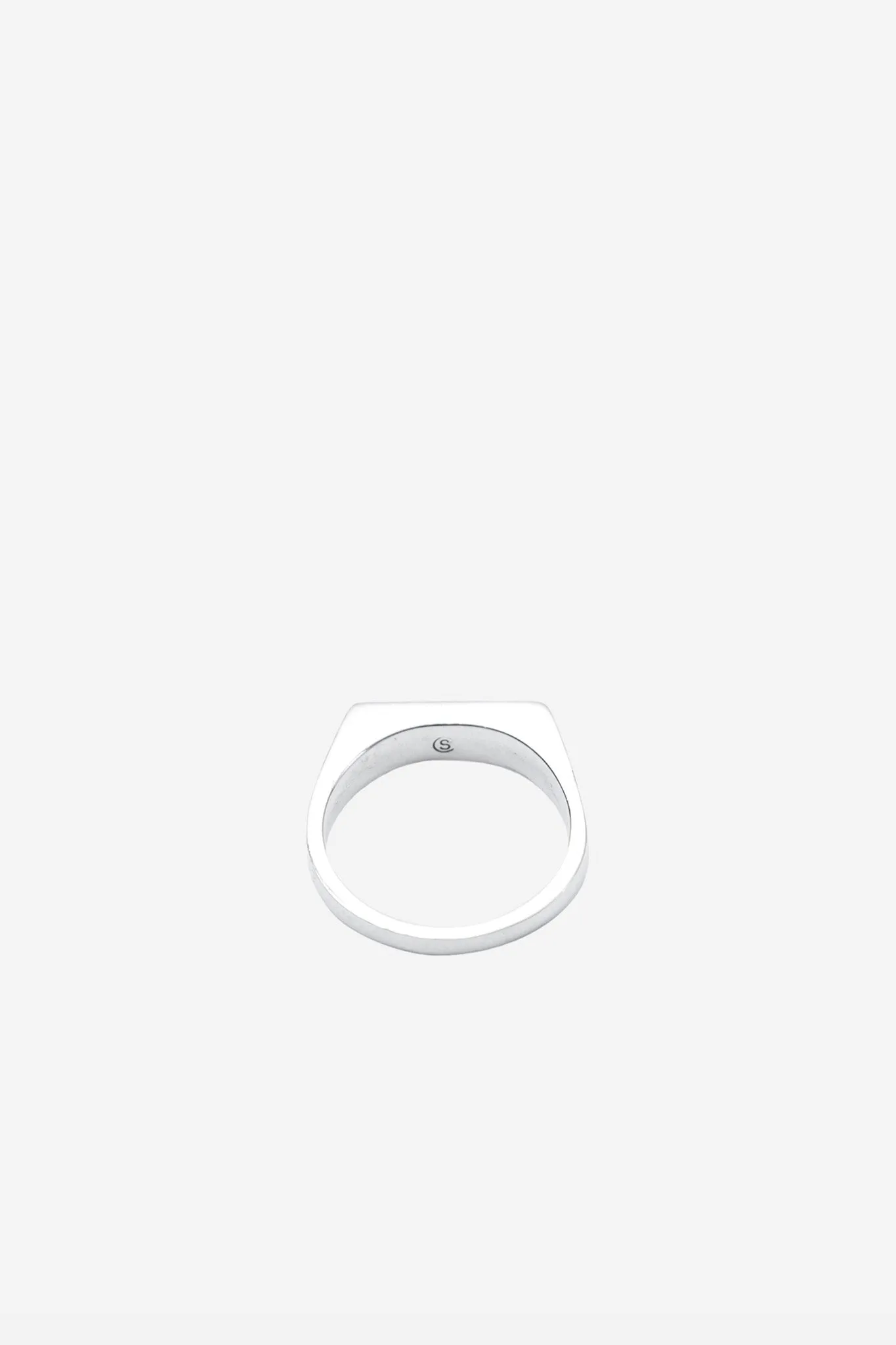 TYPE 002 Rectangle Narrow Signet Ring Sterling Silver (M)