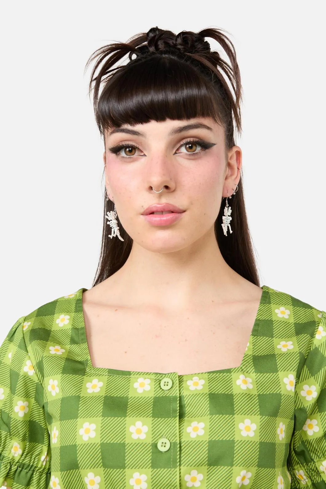 White T-Rex Earring