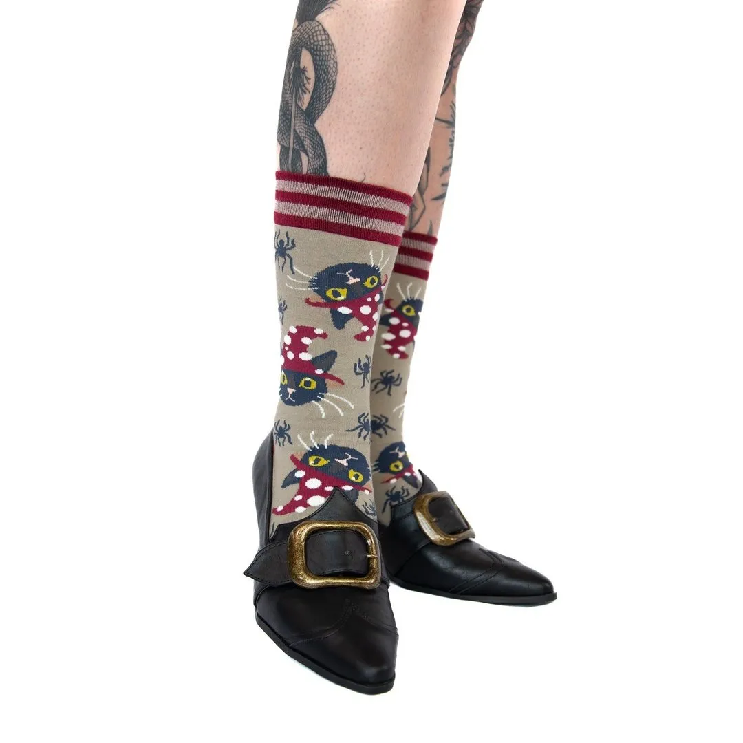 Witchy Whiskers Crew Socks