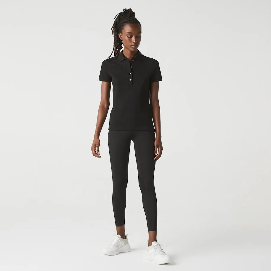 Women's Slim Fit Stretch Cotton Piqué Polo Black
