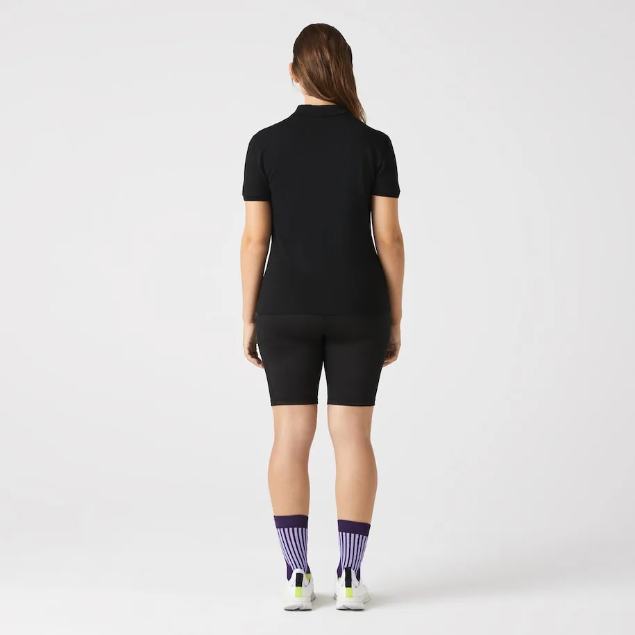 Women's Slim Fit Stretch Cotton Piqué Polo Black
