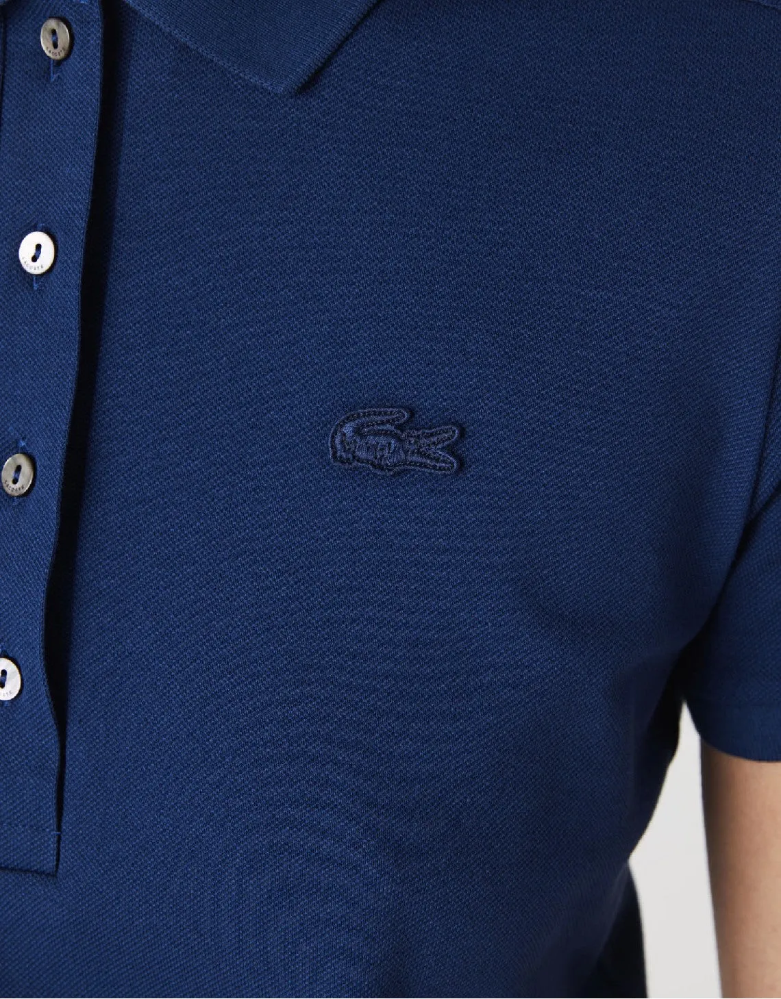 WOMEN'S STRETCH COTTON PIQUE POLO NAVY BLUE