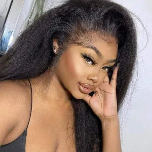 WOWANGEL Skinlike Real HD Full Lace Wig Kinky Straight Clean Hairline