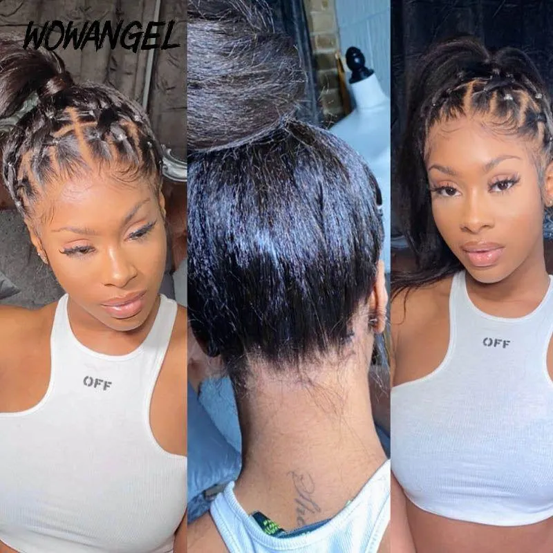WOWANGEL Skinlike Real HD Full Lace Wig Kinky Straight Clean Hairline