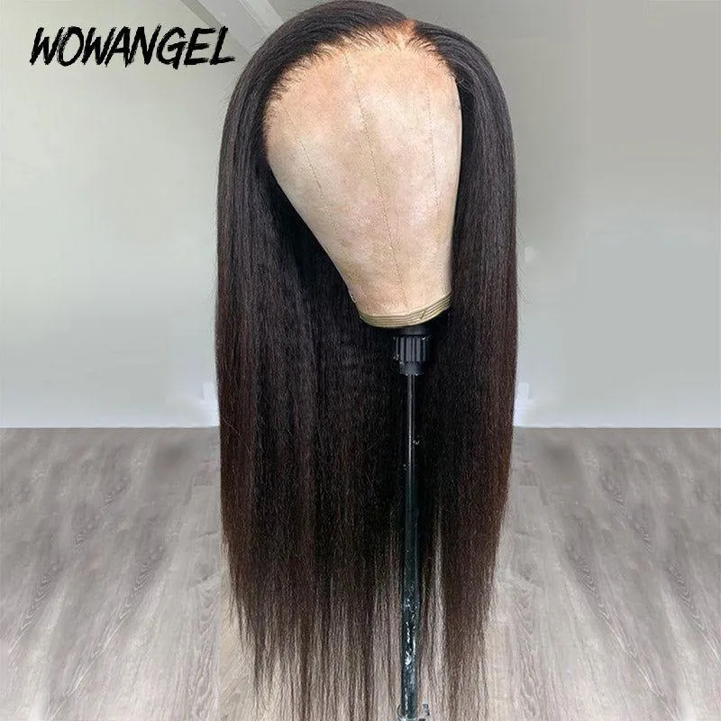 WOWANGEL Skinlike Real HD Full Lace Wig Kinky Straight Clean Hairline