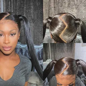 WOWANGEL Skinlike Real HD Full Lace Wig Straight Pre Plucked Clean Hairline