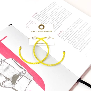 Yellow Beaded Hoops